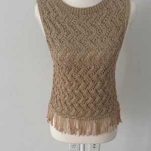 Zara Gold Knit Sleeveless Top